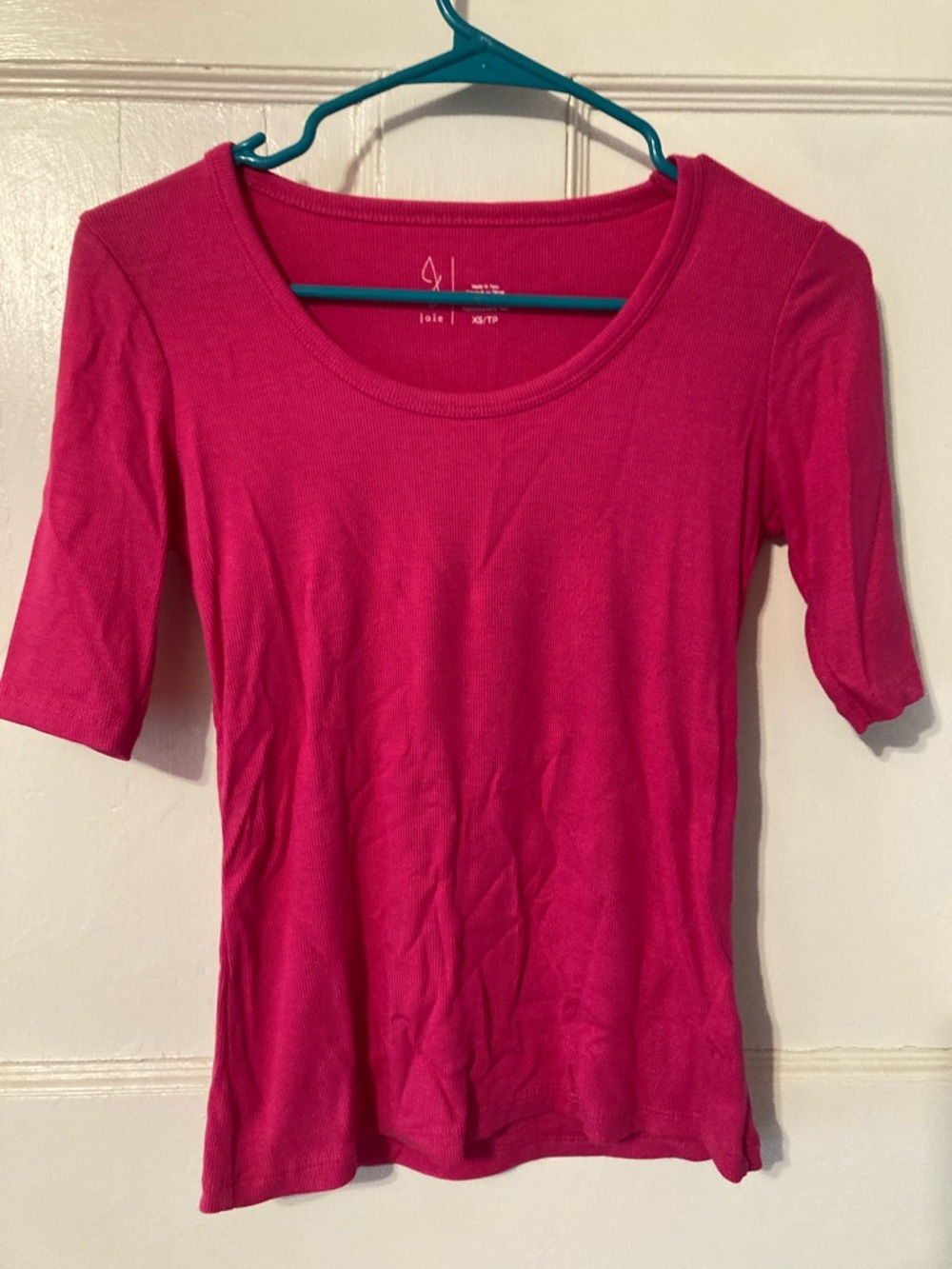 Joie Hot Pink Scoop Neck Short Sleeve Top